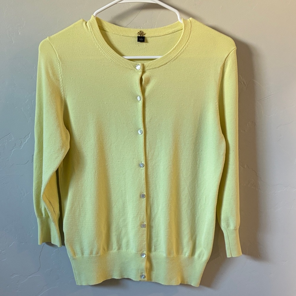 Ann Taylor Lemon Yellow Cardigan Sweater